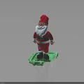 Santa Claus Plush Toy With Red Outfit White Beard Red Hat And Green Base