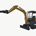 Compact Yellow Industrial Tracked Excavator With Operator Cabin And Hydraulic Arm