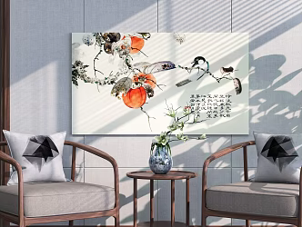 New Chinese Plant Painting Hanging Paintings 3d model
