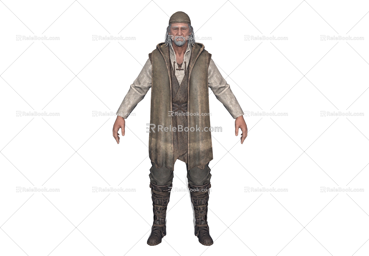 Modern old man old man old man game role film and television role 3d model