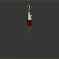 Red And White Fishing Lure With Golden Hooks And Transparent Lip On Dark Background