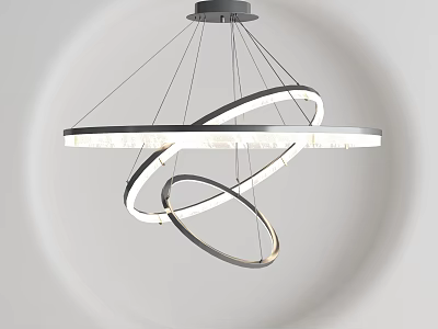 Modern Circular Ring Chandelier With LED Lights And Sleek Metallic Design For Interior 3d model