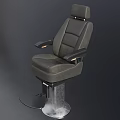 Black Leather Armchair With Adjustable Metal Base Comfortable Armrests And Modern Design