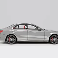 Silver Sedan Car With Red Seats Black Wheels And Sporty Exterior Look