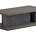 Elegant Modern Coffee Table Featuring Wooden Top And Marble Panel Design