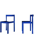 Two Blue Modern Leisure Chairs With Sleek Geometric Design In Light Room