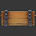 Wooden Pirate Treasure Chest With Skull Logo Metal Clasps Rope Handle And PIRATE'S TREASURE Text