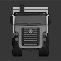 Modern Volkswagen Silver Black Dump Truck With Reflective Surface And Wheels