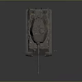 Vintage Military Tank With Long Cannon Tracks And Shells On Side