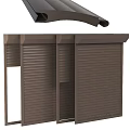 Public Facility Roll Up Door With Brown Striped Exterior And Security 3d model