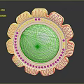 Intricate Patterned Lines On White Circular Decorative Frame With Ornate Design