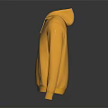Yellow Hooded Sweatshirt With Rush Records Print Long Sleeve Casual Design