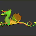3D Model Of Mythical Dragon With Wings Sharp Claws And Open Mouth