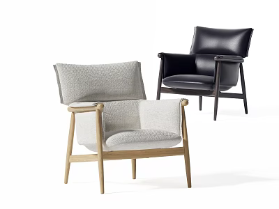 Modern Stylish Leisure Accent Chairs with Upholstered and Leather Seats Wooden Frame Design 3d model