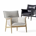 Modern Stylish Leisure Accent Chairs with Upholstered and Leather Seats Wooden Frame Design