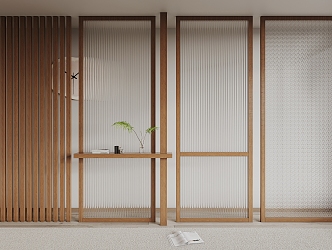 Modern screen partition grille 3d model