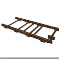 Vintage Rustic Metal Ladder With Decorative Rungs And Ornate Base Stand