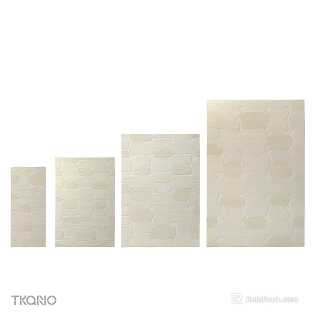 Modern Beige Square Rugs With Textured Geometric Pattern In Various Sizes 3d model 