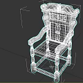 Vintage Traditional Wooden Chair Featuring Intricate Carved Details And Armrests Design