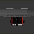 Space Exploration Module with Red Silver Structure and Solar Panels Design