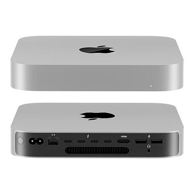 Apple Mac Mini Compact Desktop Computer With Silver Finish And Multiple Ports 3d model