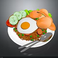Household Dinnerware Set Including Plate Spoon And Fork For Daily Food Serving
