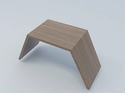 Modern Minimalist Wooden Stool With Geometric Structure And Natural Wood Grain 3d model