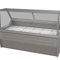Commercial Freezer Display Case With Transparent Glass Cover And Multiple Compartments