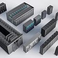 Modern Data Center Server Racks And Network Storage Equipment Setup 3d model