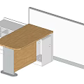 Partitioned Office Workstations With Wooden Desks White Drawer Cabinets And Transparent Divider Panels