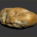Handmade Round Bread With Golden Brown Crusty Surface And Soft Fluffy Interior 3d model