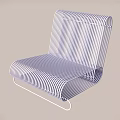 Modern Public Chair Design With Blue And White Striped Wire Structure