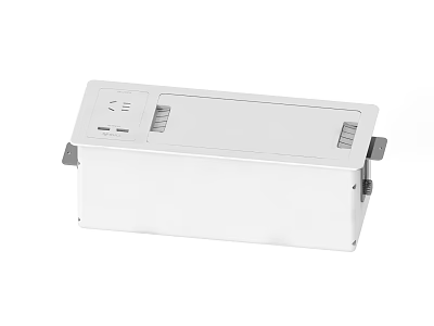 White Modern Switch Panel With Multiple USB Ports And Control Buttons 3d model