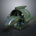 Green Futuristic Military Aircraft Model With Transparent Cockpit Multiple Engines And Detailed Design