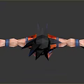 Anime Character 3D Model With Red Outfit Black Spiky Hair And Open Arms