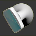 Game Movie Character Using Futuristic White Device With Blue Transparent Screen And Tech Design