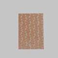 Brown And White Square Rug With Geometric Wave Pattern Textured Weave Design 3d model