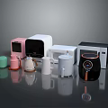 Essential Colorful Modern Kitchen Appliances Showcase Kettle Toaster Microwave And Air Fryer