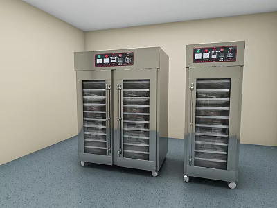 Two Stainless Steel Household Food Dehydrators With Glass Door Multi Layer Racks 3d model