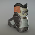 Black High Top Leather Shoes With Brown Ankle Accents And Thick Sole Design