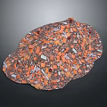 Vibrant Colorful Decorative Stone Sample With Orange Red White Fragments And Irregular Shape