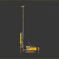 Yellow Heavy Duty Crawler Utility Vehicle With Tall Drilling Rig For Construction Work