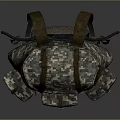 Military Style Camouflage Backpack With Multiple Pockets And Brown Straps For Outdoor Activities