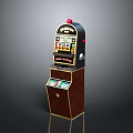 Classic Slot Machine With Coin Slot Lever Game Screen And Control Buttons