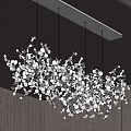 Luxury Modern Crystal Branch Chandelier Decorative Hanging in Wooden Ceiling Interior