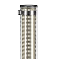 Modern Floor Lamp With Striped Metal Cylindrical Design For Interior Decor