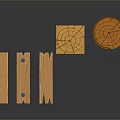 Wooden Craft Items Featuring Planks Blocks Tree Log And Natural Texture Design 3d model