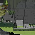 Modern Garden Wall Design In Courtyard With Pine Trees Stone Path And Hydrangeas