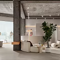 Modern Minimalist Clothing Store Interior With Exposed Concrete And Warm Natural Decor Elements