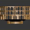 Golden Single Chair With Arched Structure Design And Circular Frame For Modern Interior Decor